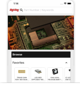 搜尋產品並進入我的 DigiKey
