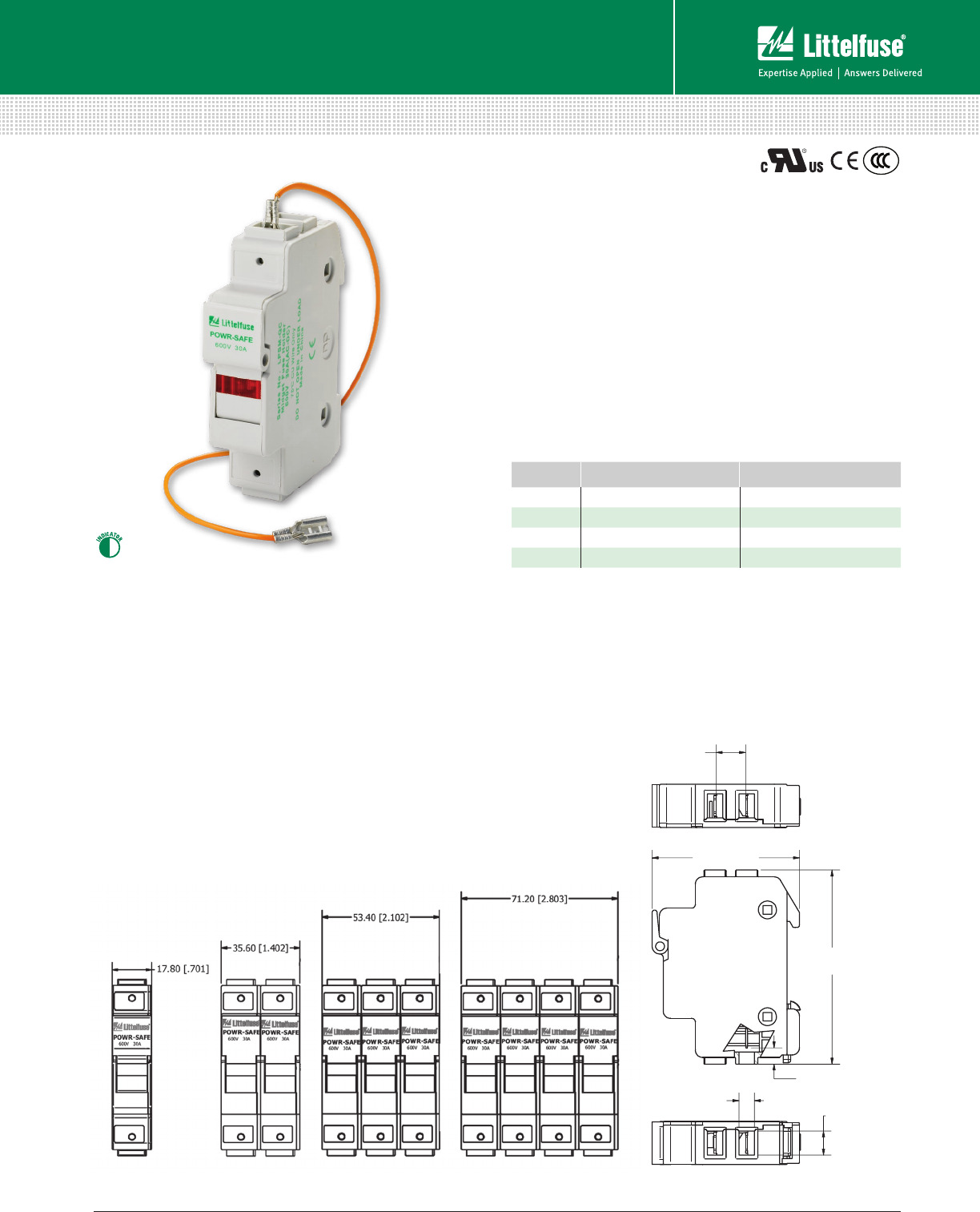 Littelfuse Inc. 的 LPSM Series QC Fuse Holder 規格書 DigiKey