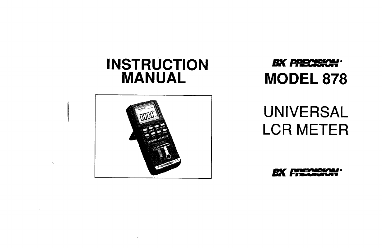 878 Manual Datasheet by B&K Precision DigiKey Electronics